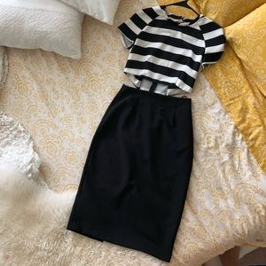 Black and white under the knees dress